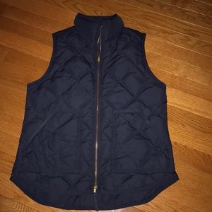 Navy quilted J Crew vest